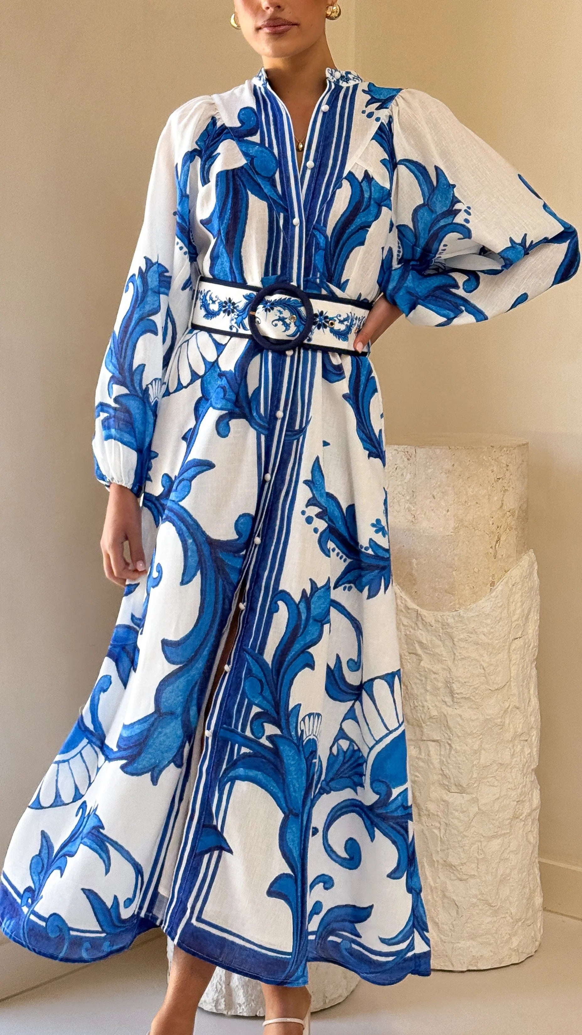 Carmal Long Sleeve Maxi Dress - Paradise