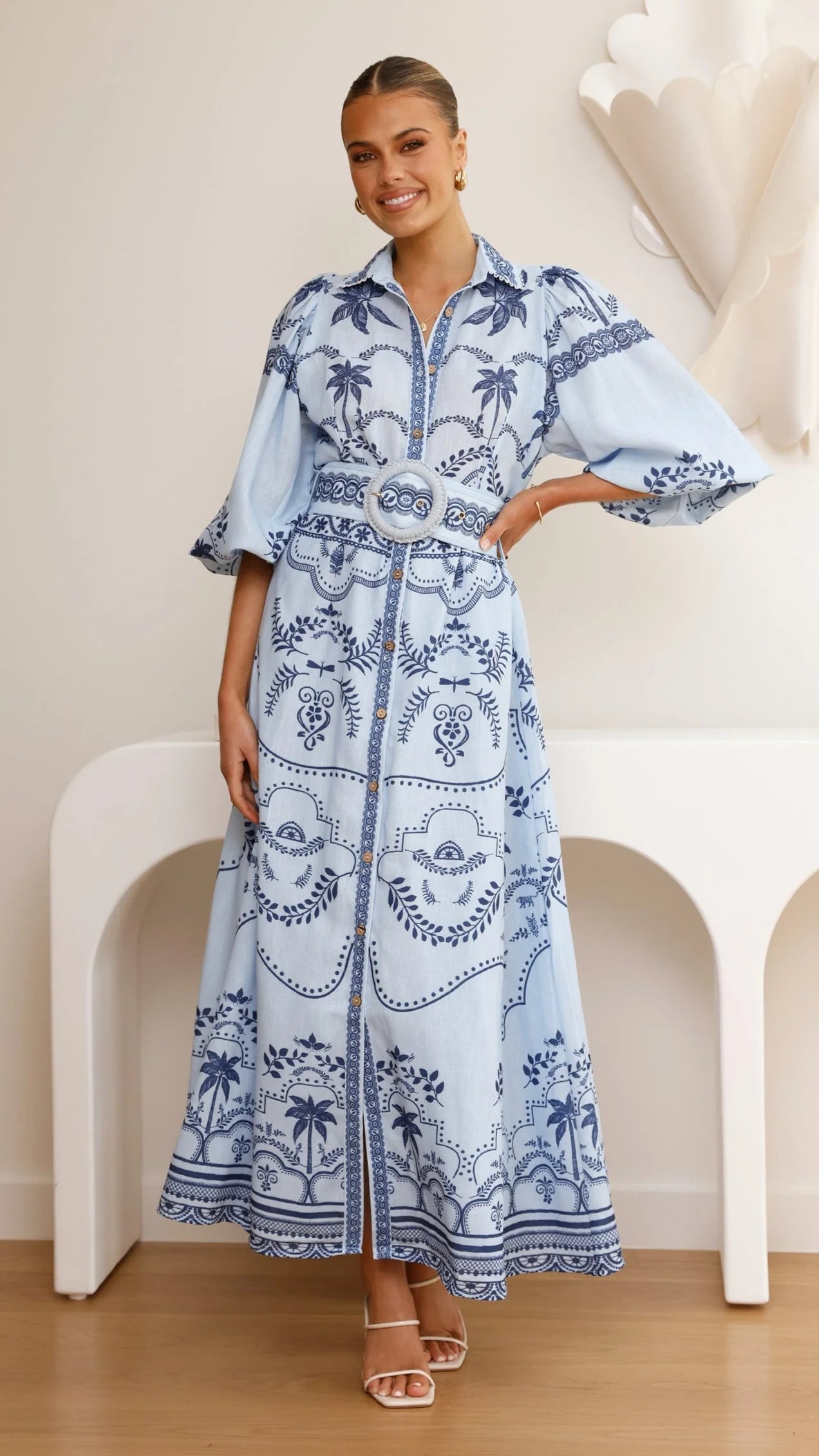 Xander Long Sleeve Maxi Dress - Indigo