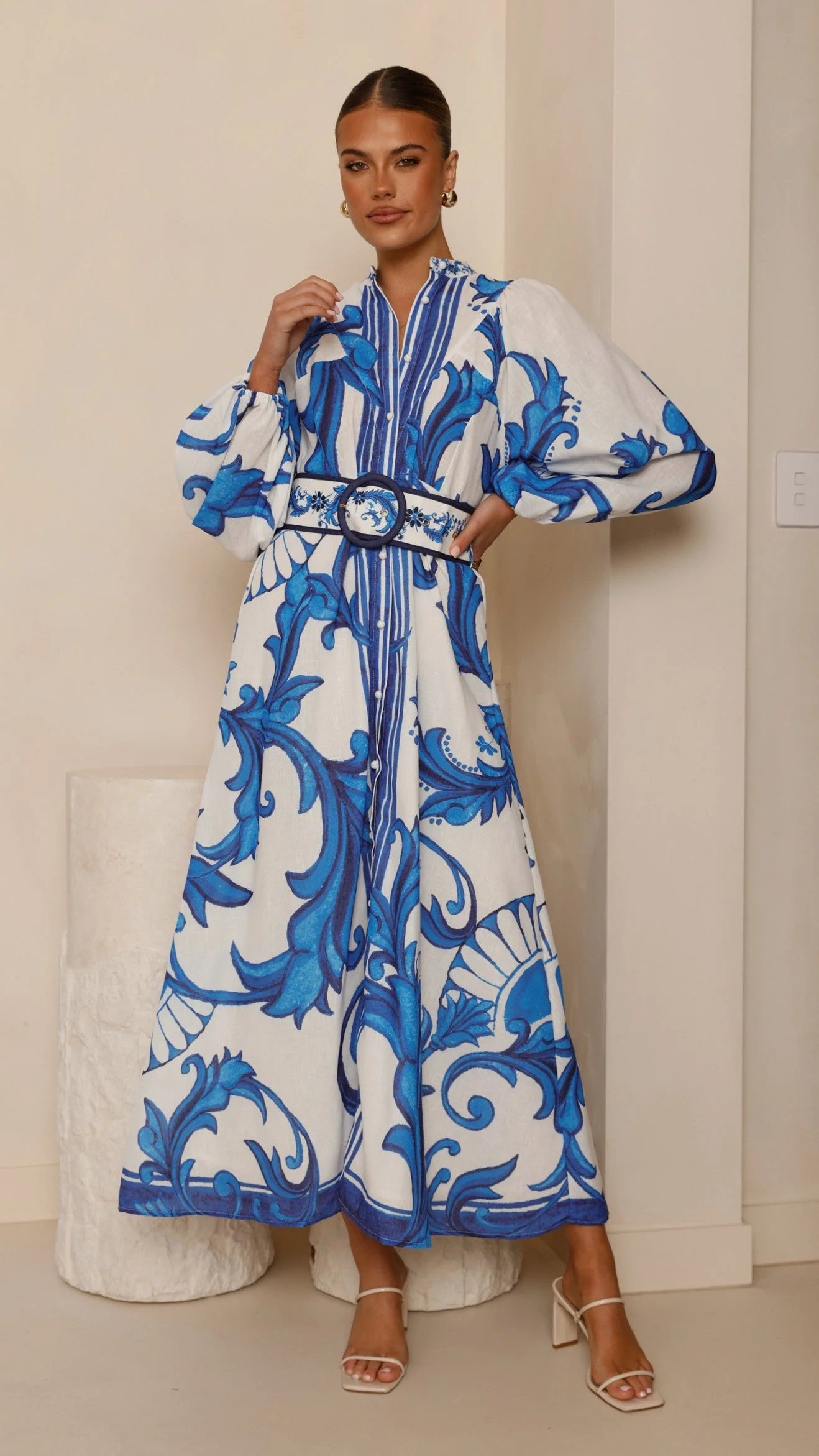 Carmal Long Sleeve Maxi Dress - Paradise